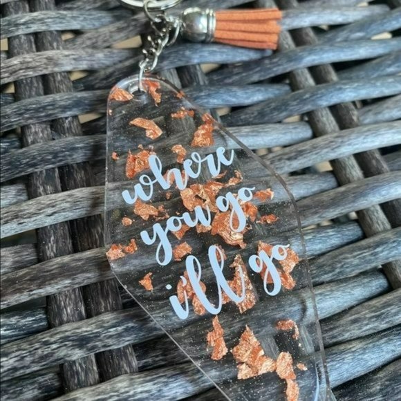 RELISTED Where You Go I’ll Go - Romantic Hotel Key Keychain - Picture 2 of 4